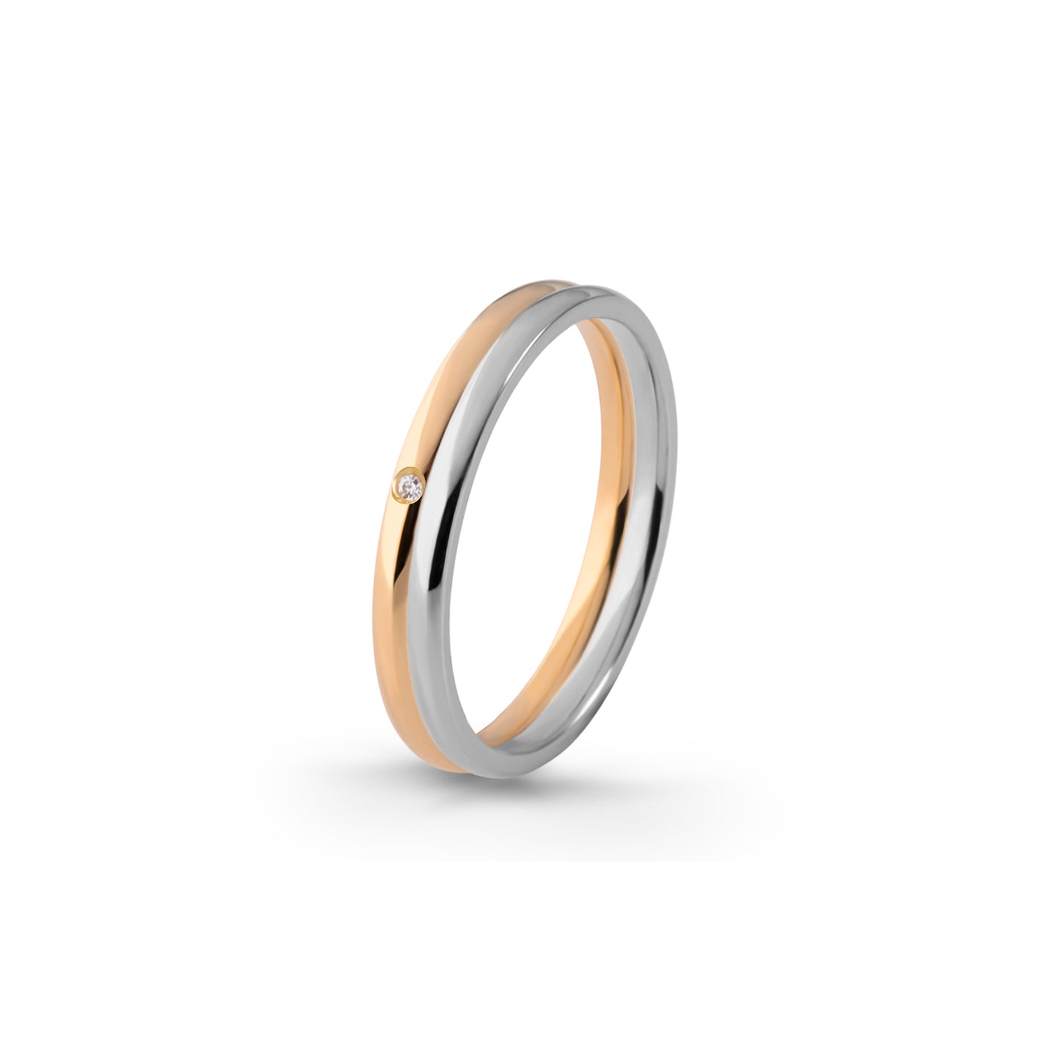 Aliança Eternis Emotiva Amarelo Polido com Pedras