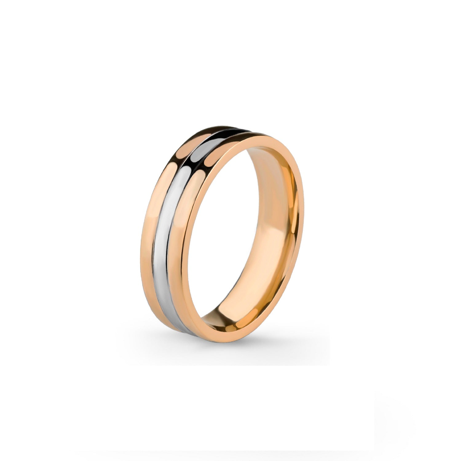 Aliança Eternis Emotiva Branco e Amarelo Polido Sem pedra