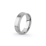 Aliança Eternis Emotiva Plana Branco Polido e Acetinado com Pedras