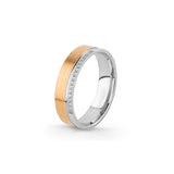 Aliança Eternis Emotiva Em ouro amarelo e branco Polido e Acetinado com Pedras