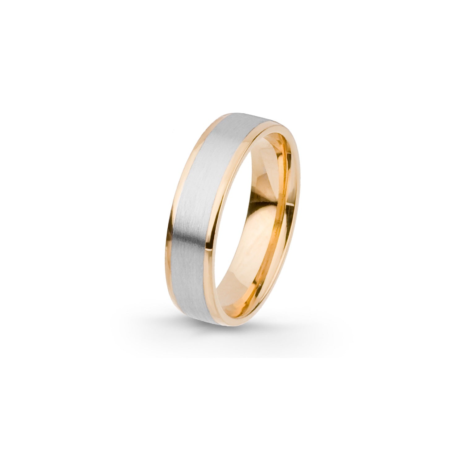 Aliança Eternis Emotiva Plana Em ouro amarelo e branco Polido e Acetinado Sem pedra
