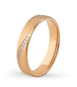 Aliança Eternis Emotiva Amarelo Acetinado com Pedras