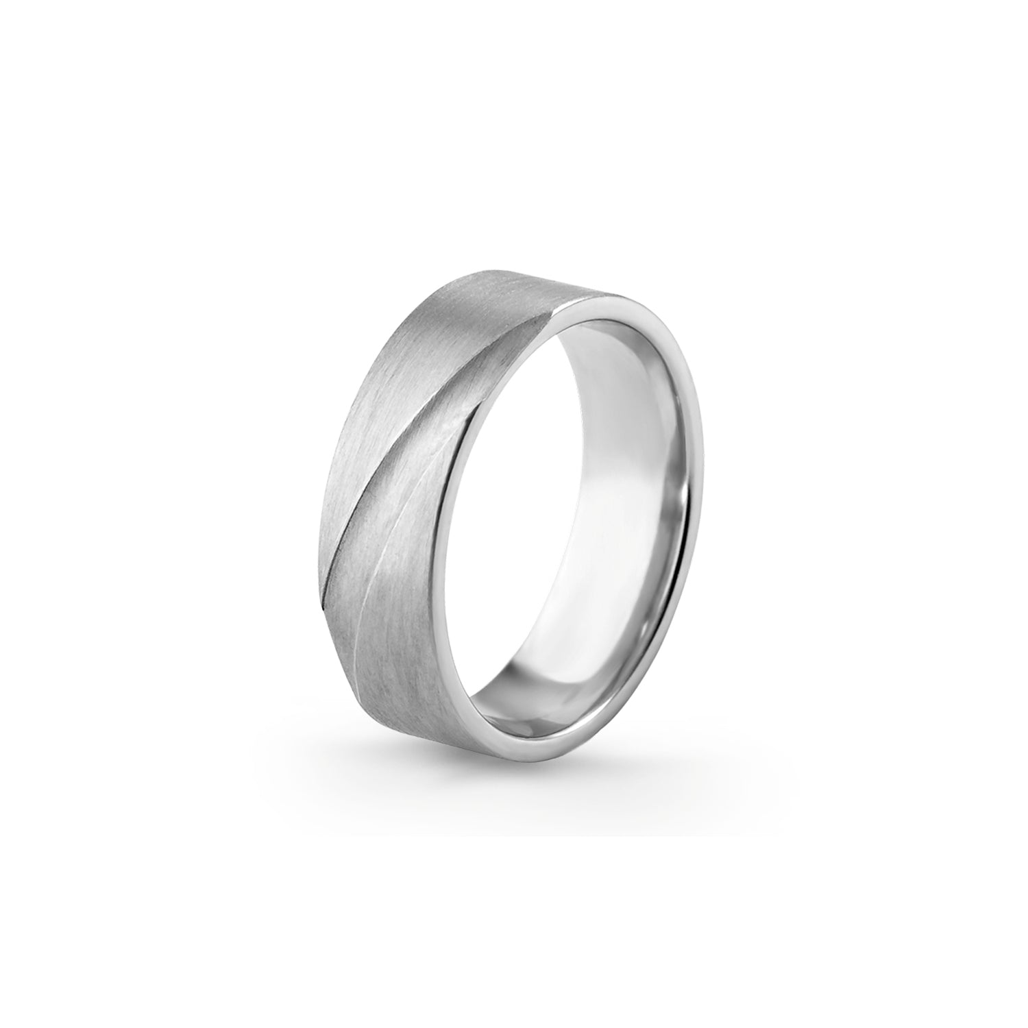 Aliança Eternis Emotiva Plana Branco Acetinado Sem pedra