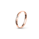 Aliança Eternis Clássica Meia Cana Baixa Rosa Polido com Pedras