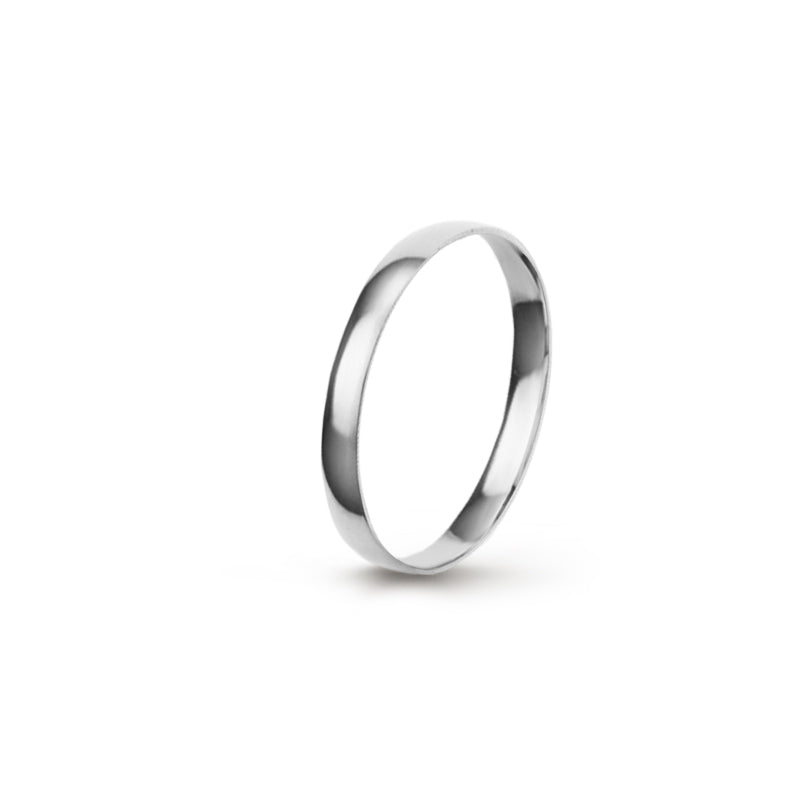 Aliança Eternis Clássica Meia Cana Baixa Branco Polido Sem pedra