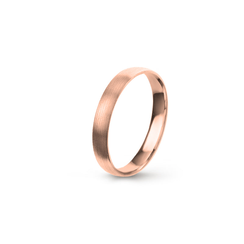 Aliança Eternis Clássica Meia Cana Baixa Rosa Acetinado Sem pedra