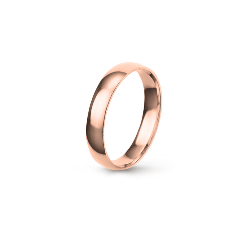 Aliança Eternis Clássica Meia Cana Baixa Rosa Polido Sem pedra