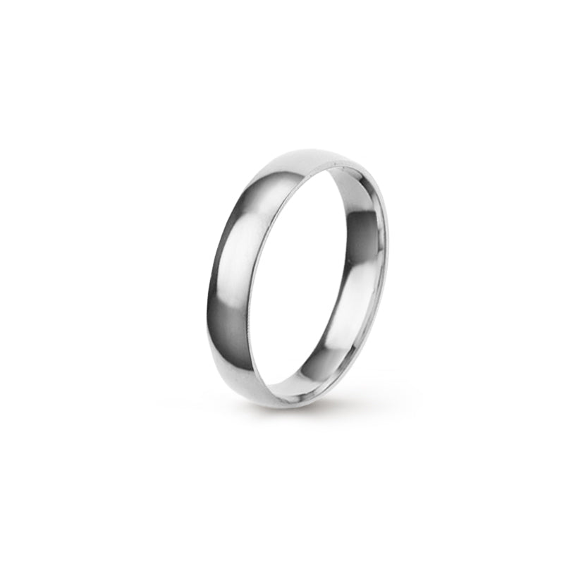 Aliança Eternis Clássica Meia Cana Baixa Branco Polido Sem pedra