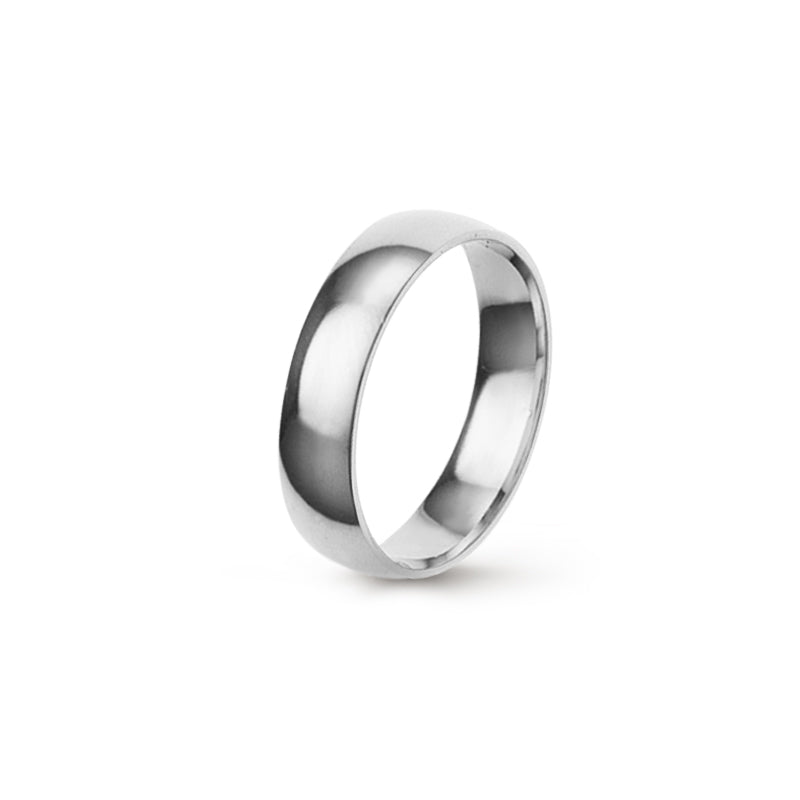 Aliança Eternis Clássica Meia Cana Baixa Branco Polido Sem pedra