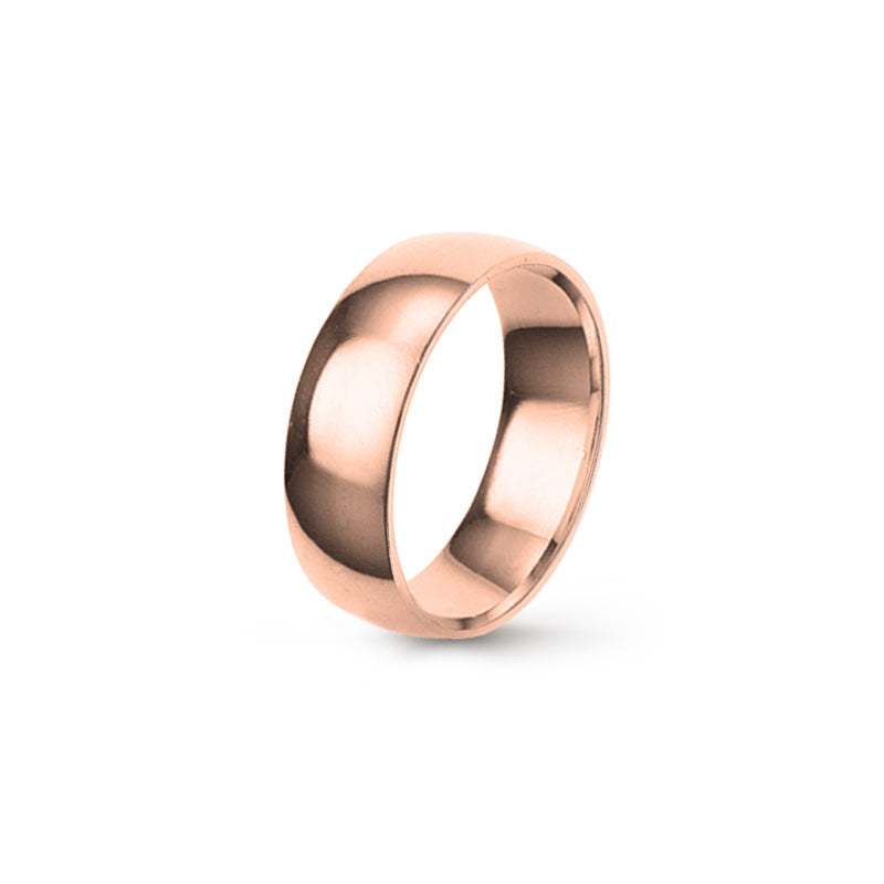 Aliança Eternis Clássica Meia Cana Baixa Rosa Polido Sem pedra