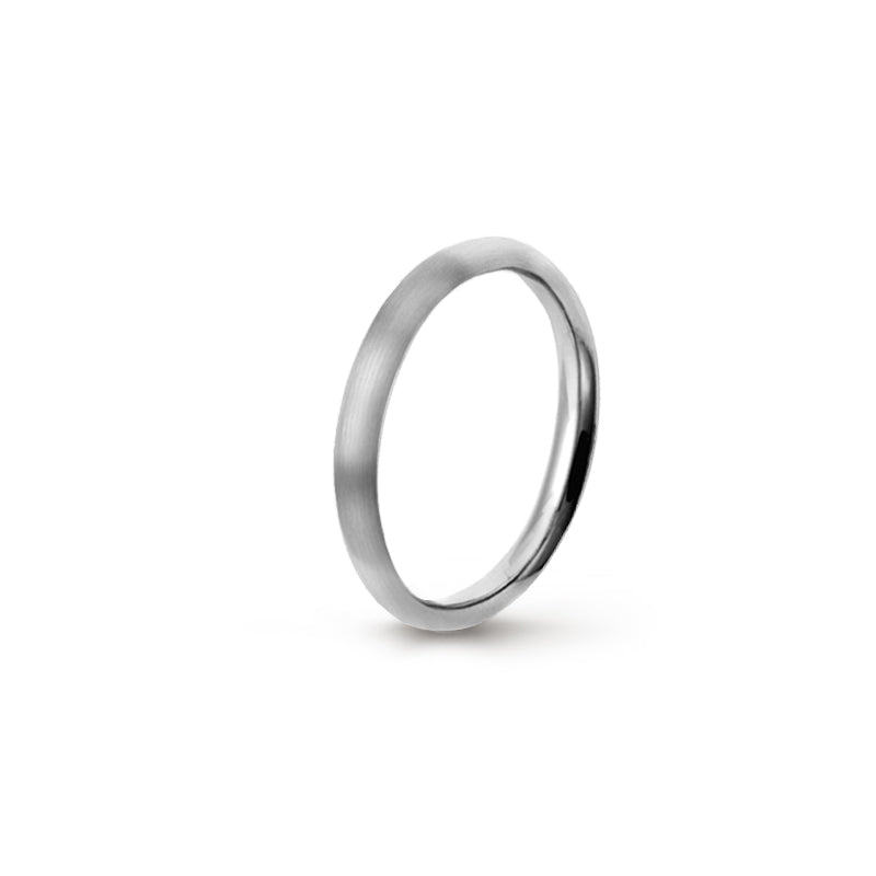 Aliança Eternis Clássica Meia Cana Alta Branco Acetinado Sem pedra