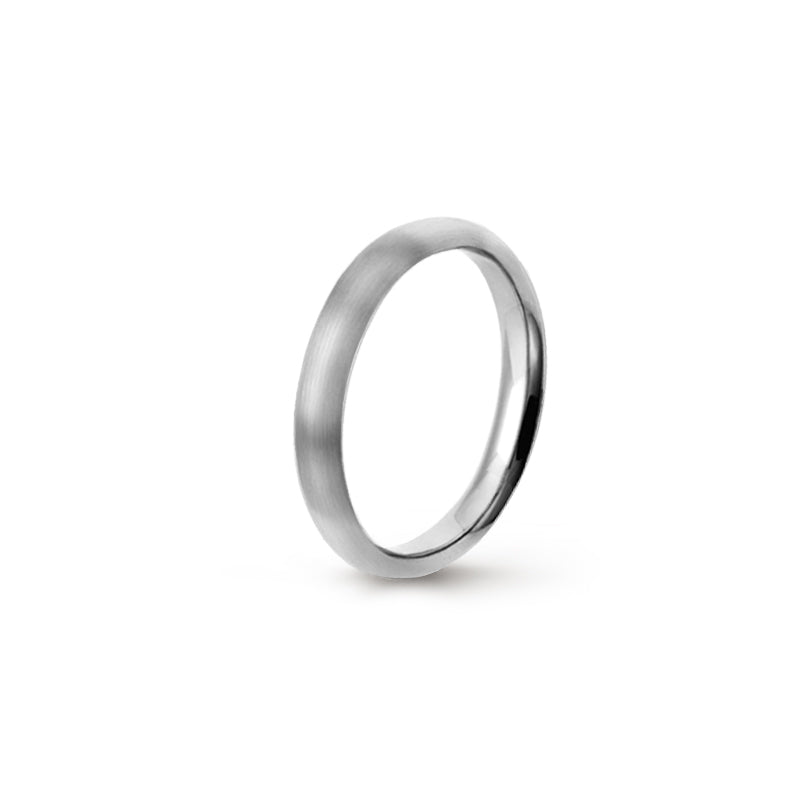 Aliança Eternis Clássica Meia Cana Alta Branco Acetinado Sem pedra