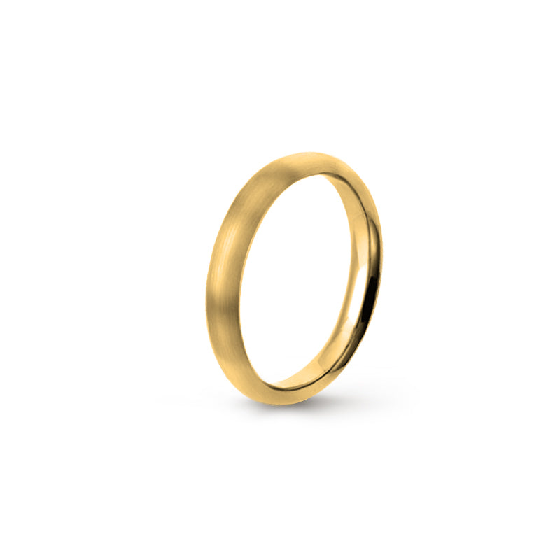 Aliança Eternis Clássica Meia Cana Alta Amarelo Acetinado Sem pedra