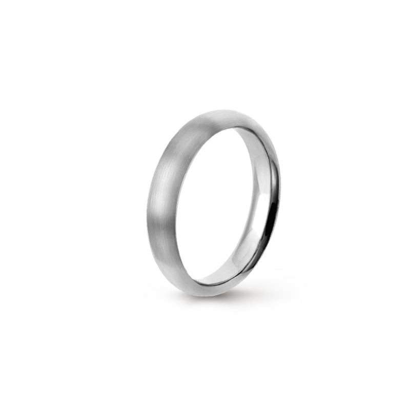 Aliança Eternis Clássica Meia Cana Alta Branco Acetinado Sem pedra