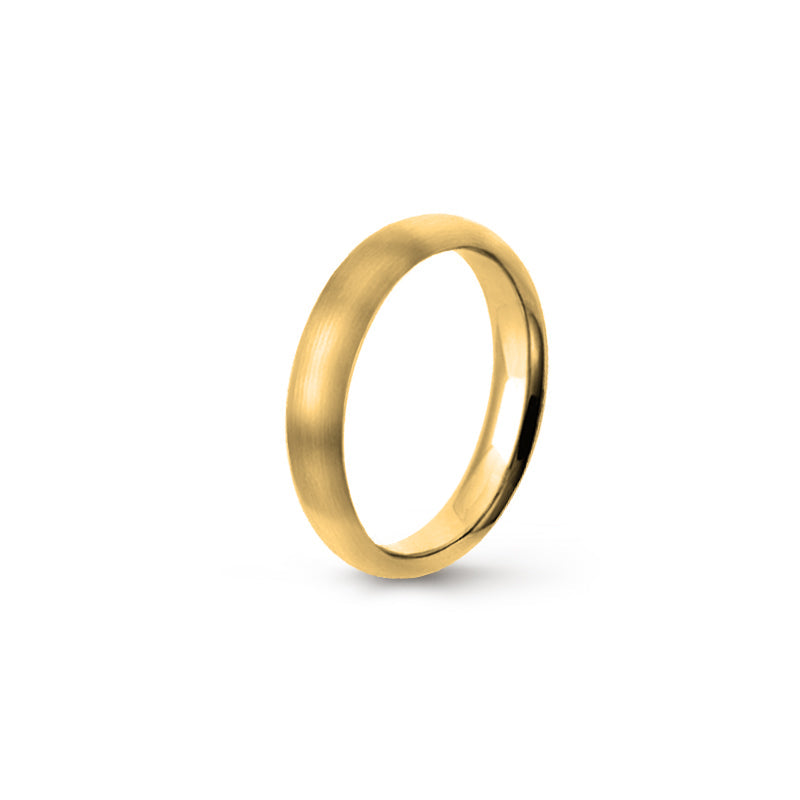 Aliança Eternis Clássica Meia Cana Alta Amarelo Acetinado Sem pedra