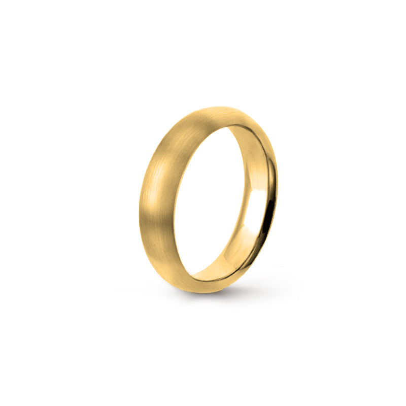 Aliança Eternis Clássica Meia Cana Alta Amarelo Acetinado Sem pedra