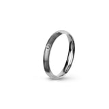 Aliança Eternis Clássica Meia Cana Média Branco Acetinado com Pedras