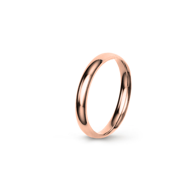 Aliança Eternis Clássica Meia Cana Média Rosa Polido Sem pedra