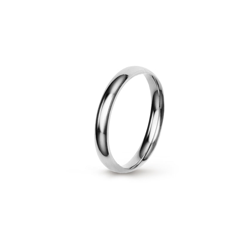Aliança Eternis Clássica Meia Cana Média Branco Polido Sem pedra