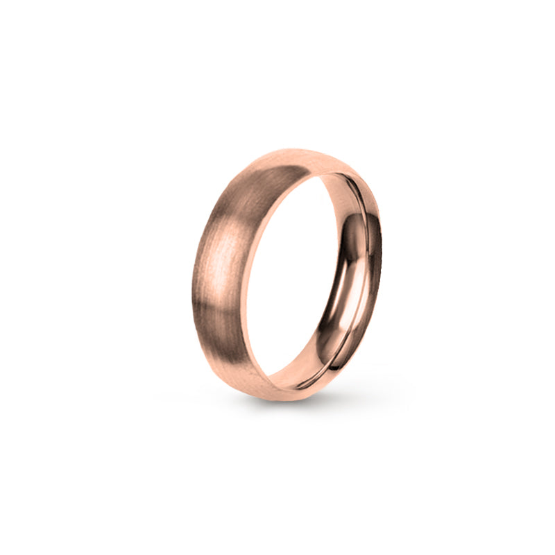 Aliança Eternis Clássica Meia Cana Média Rosa Acetinado Sem pedra