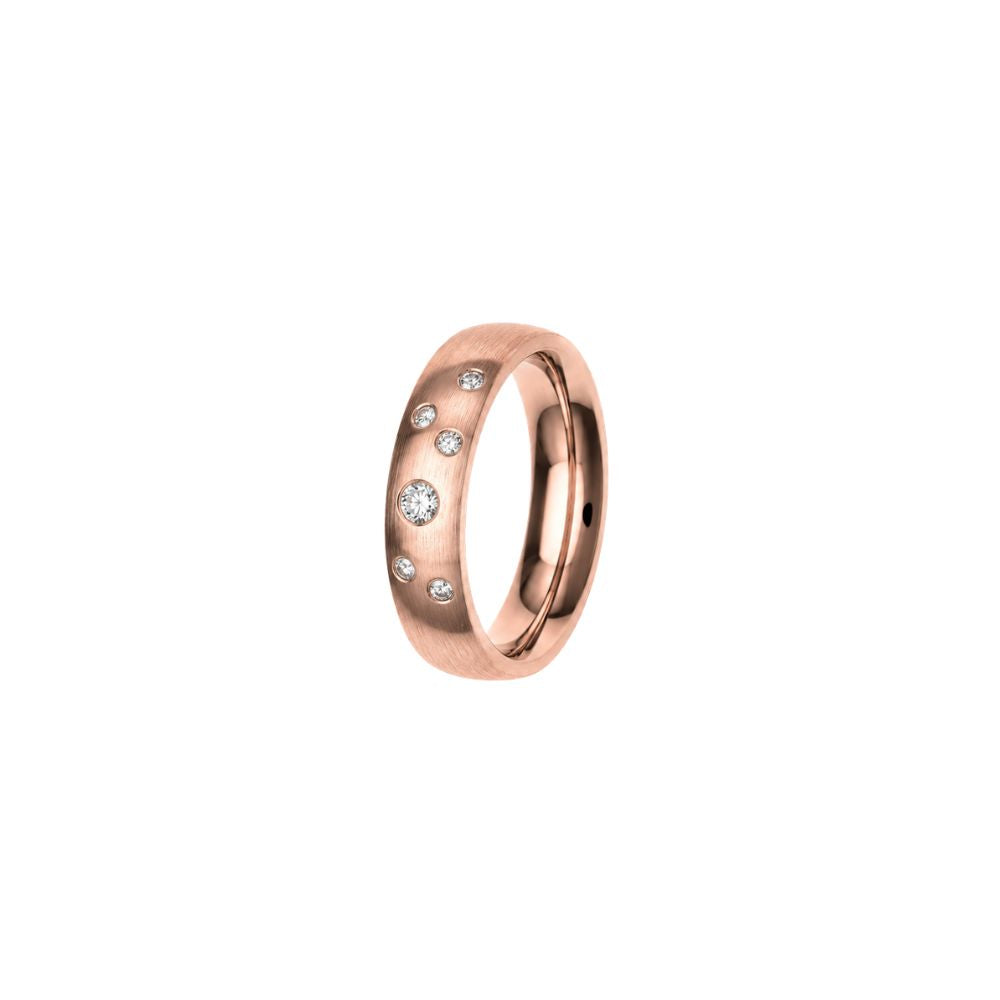 Aliança Eternis Clássica ESC5 com pedras, acabamento RM
