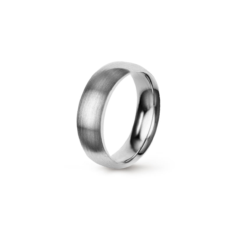 Aliança Eternis Clássica Meia Cana Média Branco Acetinado Sem pedra