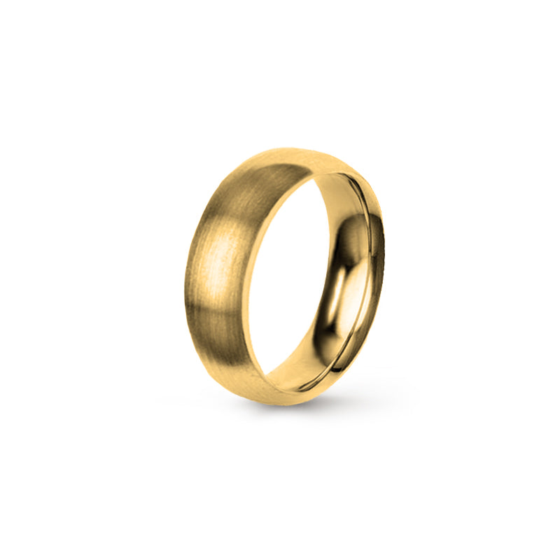 Aliança Eternis Clássica Meia Cana Média Amarelo Acetinado Sem pedra