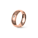 Aliança Eternis Clássica Meia Cana Média Rosa Acetinado com Pedras