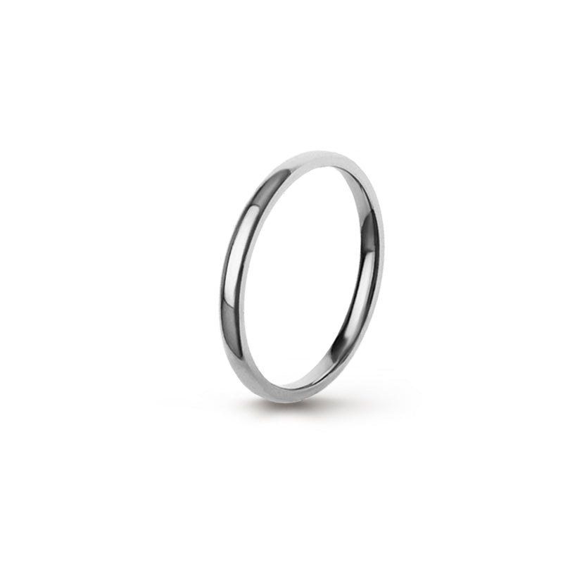 Aliança Eternis Clássica Elíptica Branco Polido Sem pedra