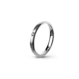 Aliança Eternis Clássica Elíptica Branco Acetinado com Pedras