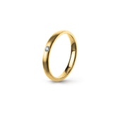 Aliança Eternis Clássica Elíptica Amarelo Acetinado com Pedras