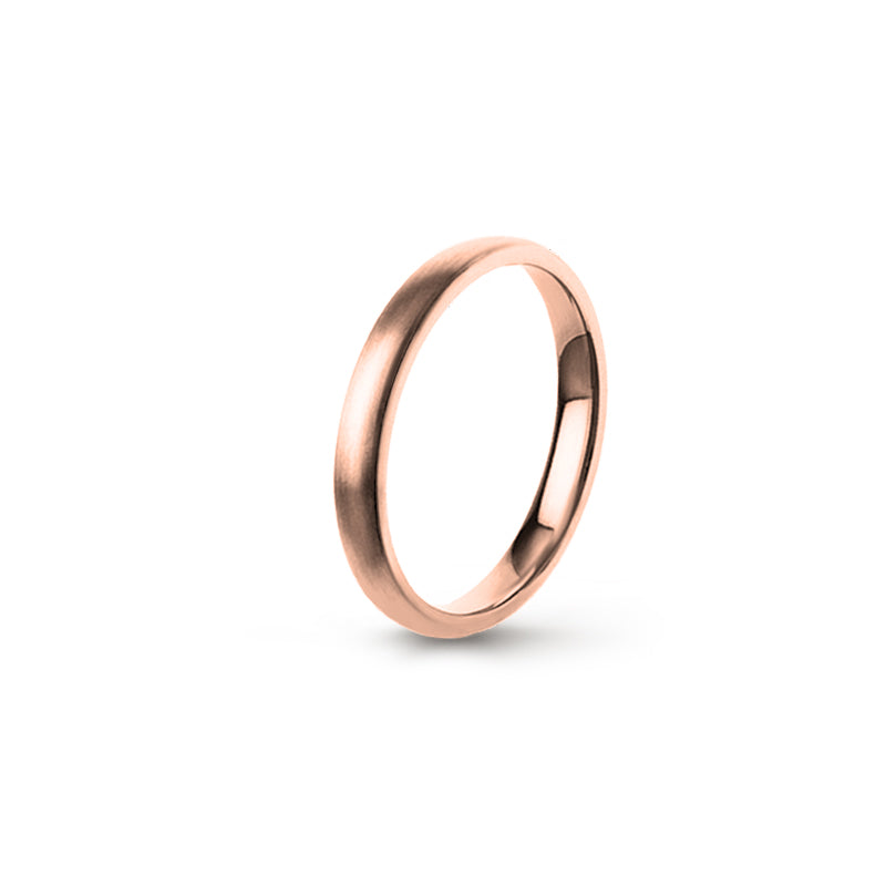 Aliança Eternis Clássica Elíptica Rosa Acetinado Sem pedra