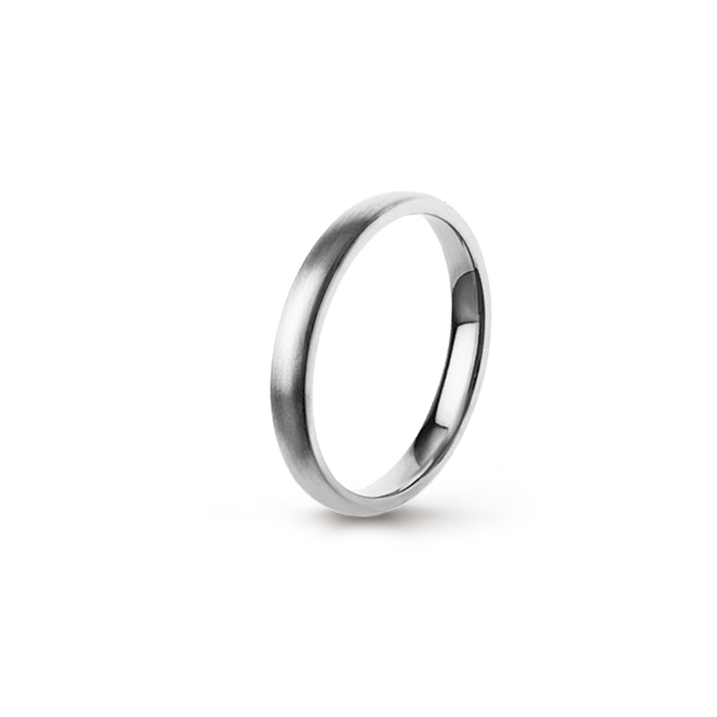 Aliança Eternis Clássica Elíptica Branco Acetinado Sem pedra