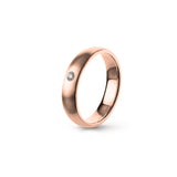 Aliança Eternis Clássica Elíptica Rosa Acetinado com Pedras