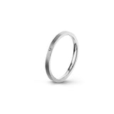 Aliança Eternis Clássica Plana Branco Acetinado com Pedras