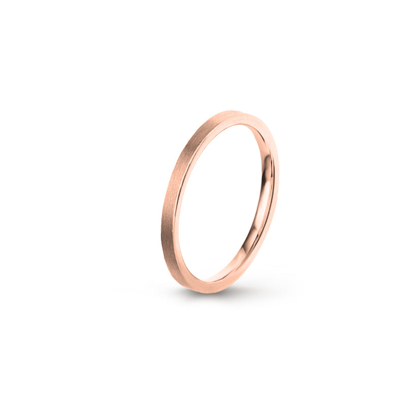 Aliança Eternis Clássica Plana Rosa Acetinado Sem pedra