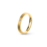 Aliança Eternis Clássica Plana Amarelo Acetinado com Pedras