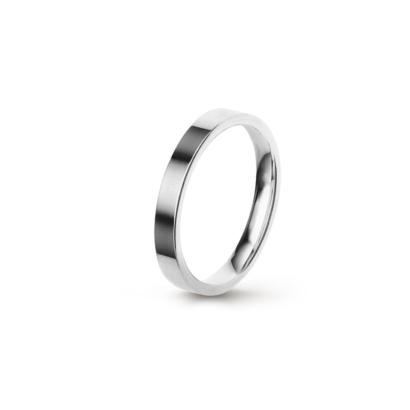 Aliança Eternis Clássica Plana Branco Polido Sem pedra