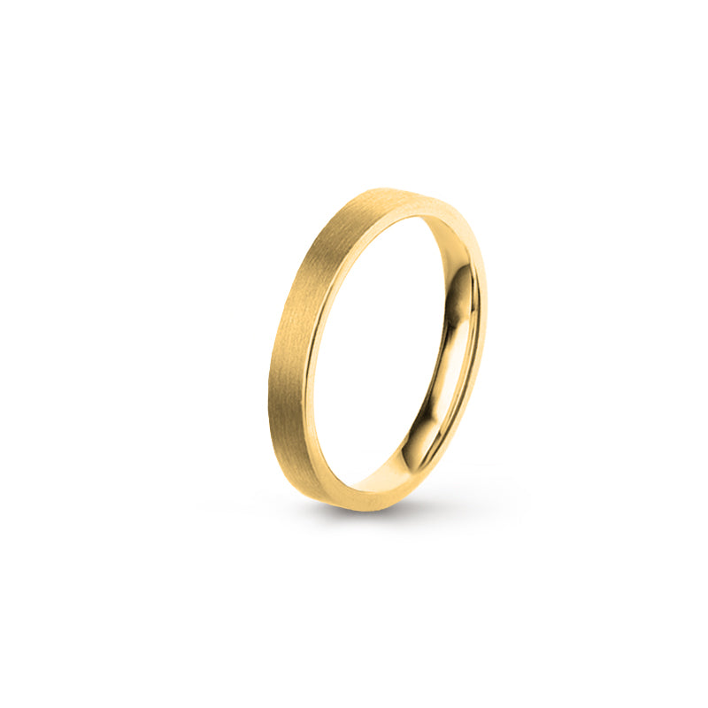 Aliança Eternis Clássica Plana Amarelo Acetinado Sem pedra
