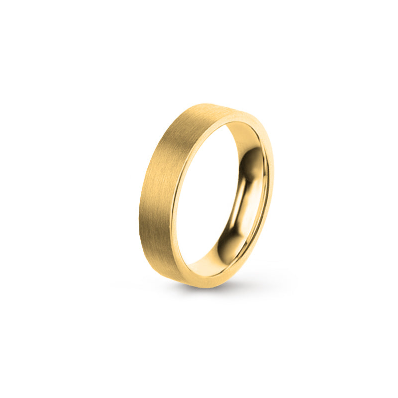 Aliança Eternis Clássica Plana Amarelo Acetinado Sem pedra