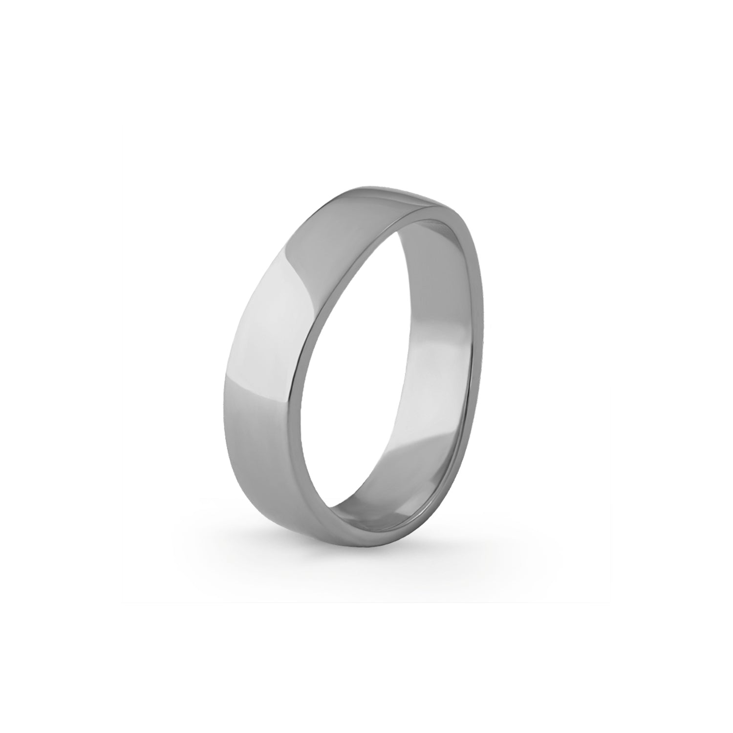 Aliança Eternis Contemporânea Branco Polido Sem pedra