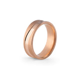 Aliança Eternis Contemporânea Rosa Polido e Acetinado Sem pedra