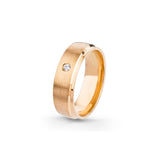 Aliança Eternis Contemporânea Amarelo Polido e Acetinado com Pedras