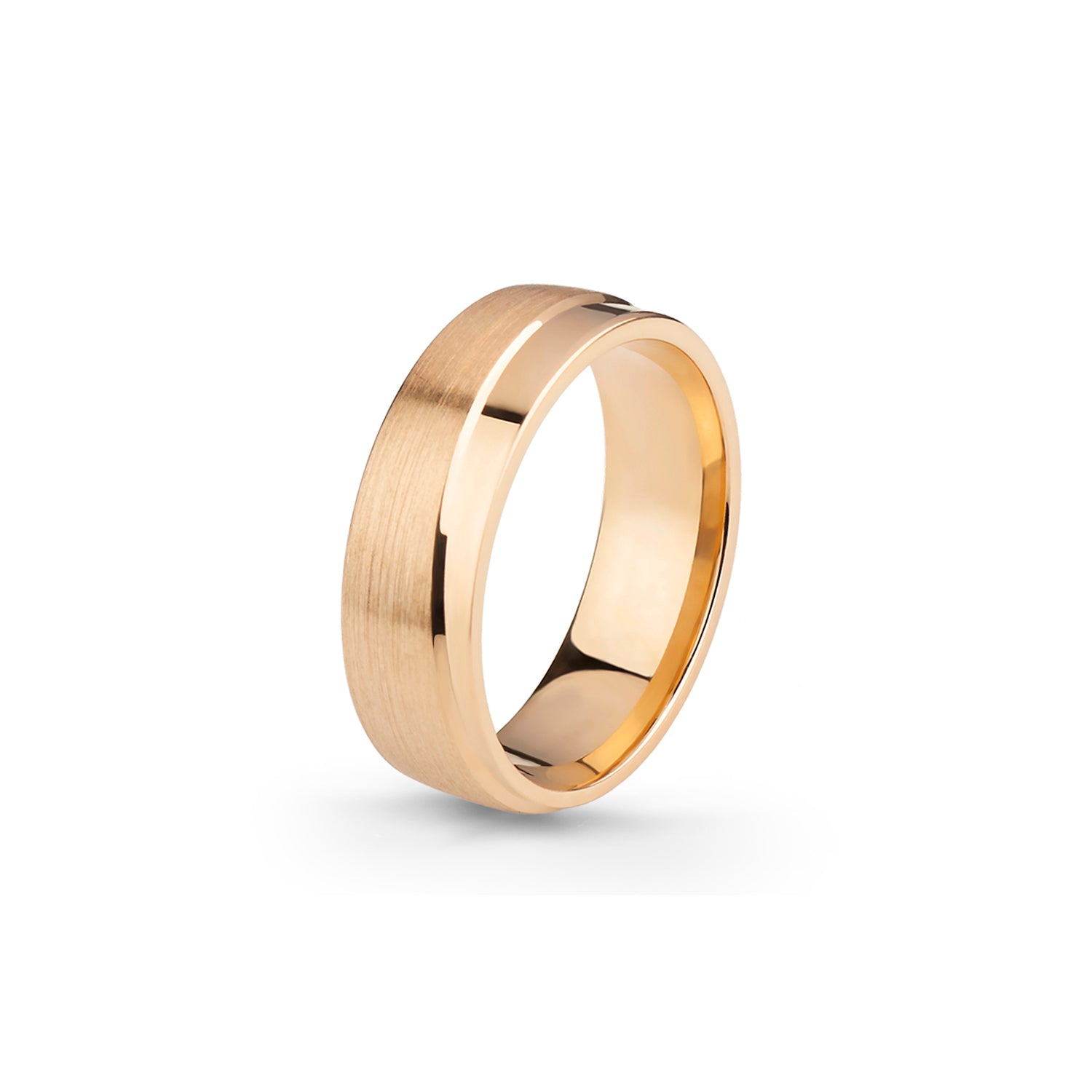 Aliança Eternis Contemporânea Amarelo Polido e Acetinado Sem pedra