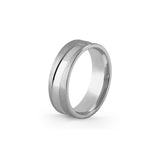 Aliança Eternis Contemporânea Branco Polido e Acetinado Sem pedra