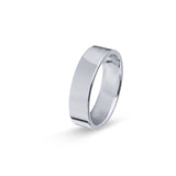 Aliança Eternis Casual Plana em Prata Branco Polido Sem pedra