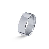 Aliança Eternis Casual Plana em Prata Branco Polido Sem pedra