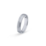 Aliança Eternis Casual Meia Cana em Prata Branco Polido e Acetinado Sem pedra
