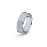 Aliança Eternis Casual Plana em Prata Branco Polido e Acetinado Sem pedra