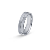 Aliança Eternis Casual Plana em Prata Branco Polido e Acetinado Sem pedra